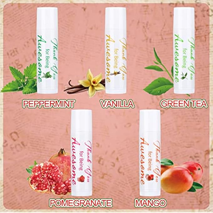 Sinmoe LIP BALM GIFTS THANK YOU FOR BEING AWESOME LIP MOISTURIZER ASSORTED FLAVORS BULK GIFTS BEESWAX NATURAL INGREDIENTS DRY CHAPPED LIP CARE PRODUCT FOR COWORKERS WOMEN FRIEND(35 PACK) - Image 2